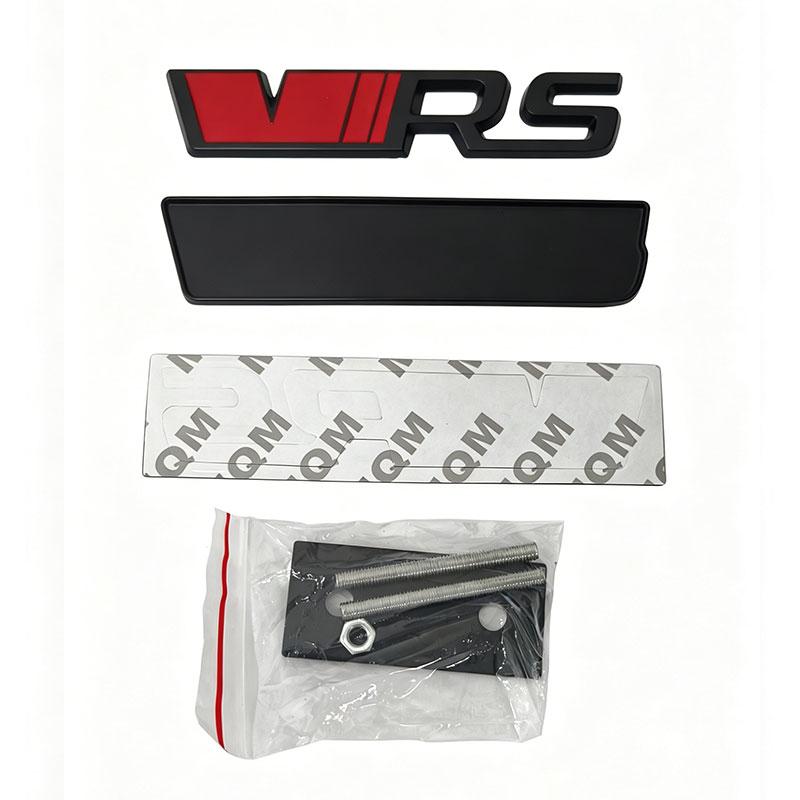 REOY4 VRS Logo Car Front Grille Emblem Metal Badge Decoration for Skoda Octavia Rs Fabia Rapid Superb Kodiaq Yeti Citigo Vision Kodiak