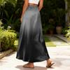 Elegant Satin A-line Slimming Midi Skirt For Women