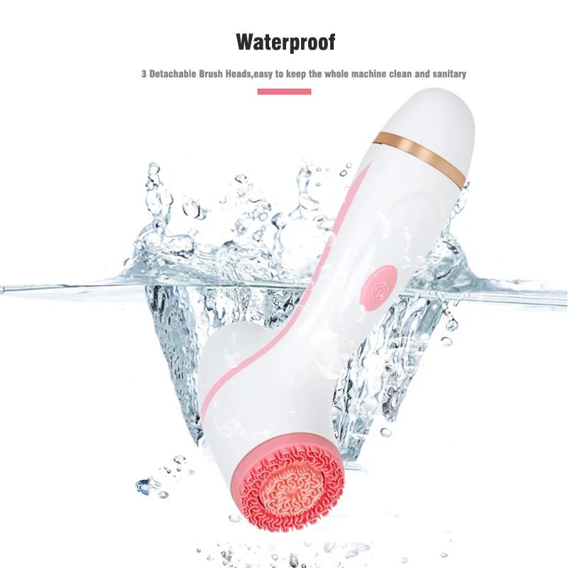 Silicone Face Brush Waterproof Electric Facial Cleansing Brush Skin Cleaner Spin Wash Pores Deep Cleaning Tool Remove Acne