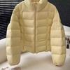 Ribs stand-up neck down jacket women's short style, winter fashion scissors style warm bread jacket tide