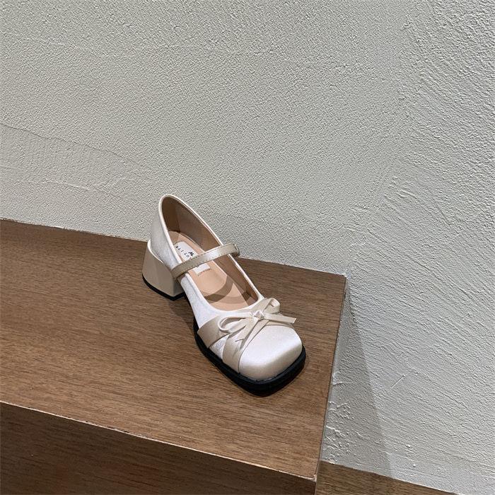 Fashion 2025 Spring Autumn Mary Jane Shoes Fashion Shallow Round Toe Mid Heel Shoes Ladies Elegant Outdoor Single Pumps Shoes