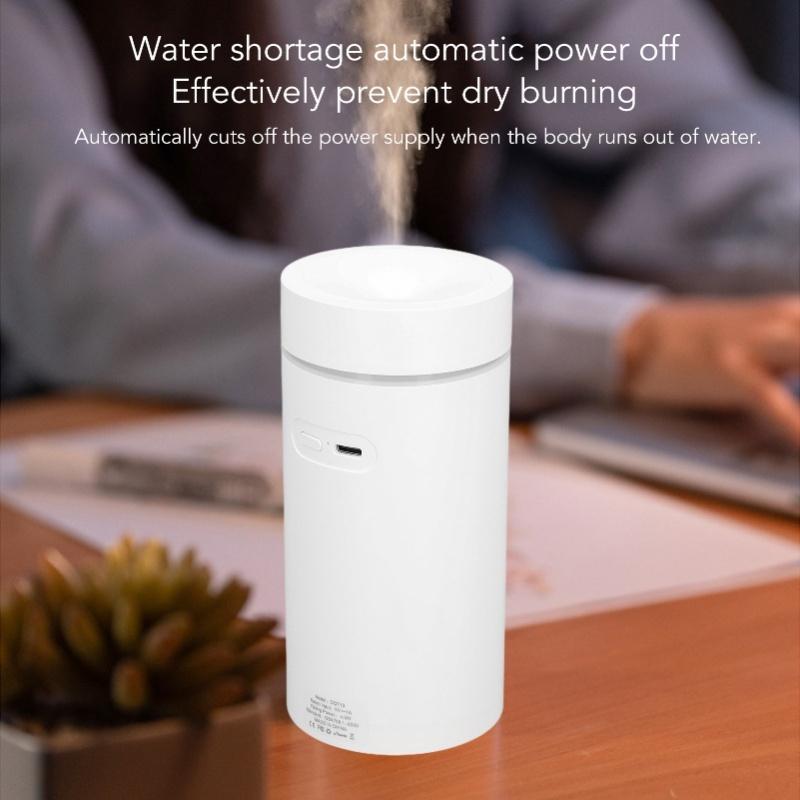 USB Powered Car Diffuser Automatic 2000mAh with 7 Colors Lights Car Humidifier White for Driving