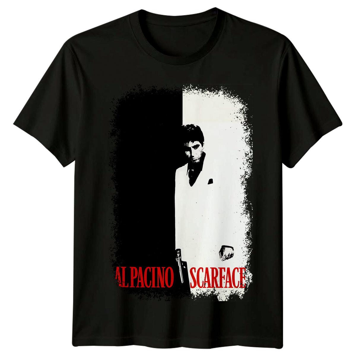 Scarface (1983) Movie Poster Inspired 100% Cotton T-shirt Mens Tees Top Retro Film Tee Unisex S