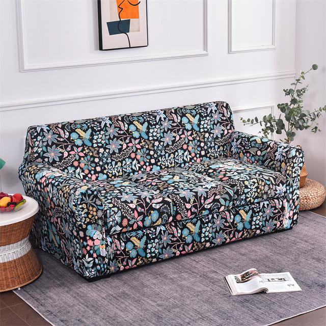 

Чехол для дивана Nordic Flowers из эластичного спандекса, чехлы для подушек для сидений в гостиной, нескользящая защита для мебели 1Seat Chair Cover