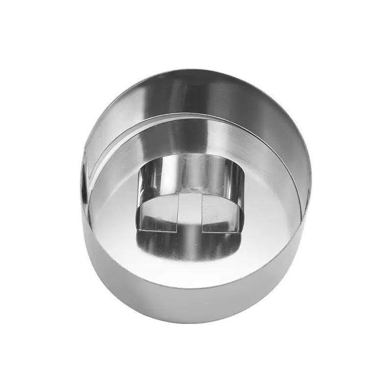 Heart-Shaped Stainless Steel Mousse Ring & Push Plate for Cake, Taro, Rice, Sushi.