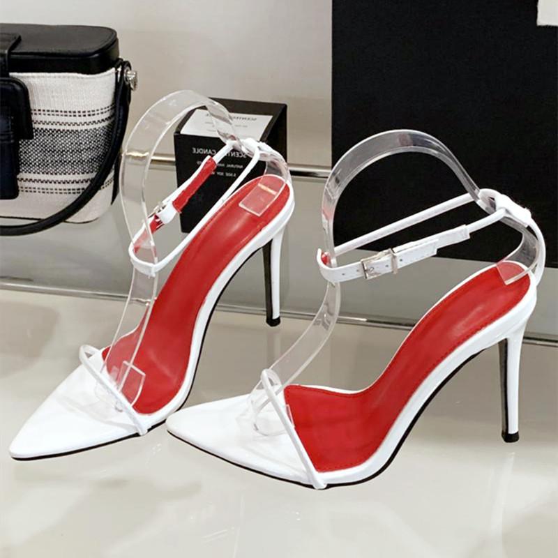 High Quality Pointed Toe Ankle Strap Super High Heel Women Sandals Sexy Open Toe Buckle Slide Sandals Fashion Large Size Shoes