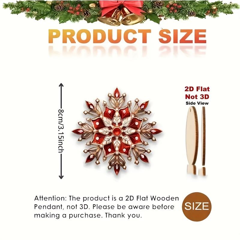 24pcs Christmas Tree Red Snowflake Wooden Hanging Decorations Creative Holiday Atmosphere Decorations Christmas Tree Ornaments