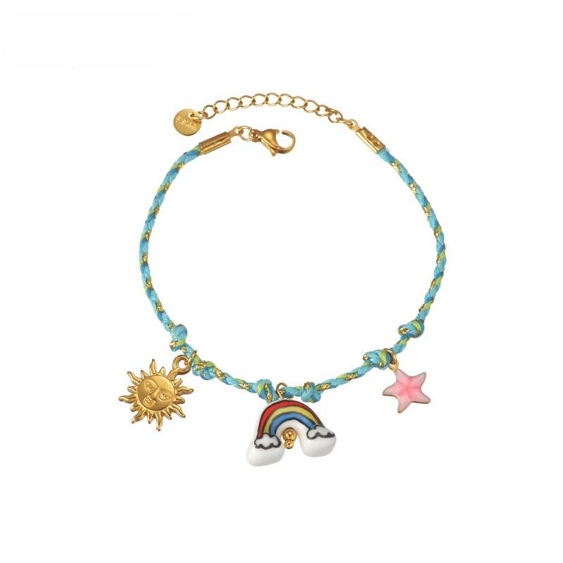 European And American Retro Multi-Element Bracelet For Women Celebrity Style Does Not Fade 18K Gold Fashionable Ladies Jewelry