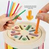 Montessori Children Color Shape Classification Bucket Baby Classification Cup Exercise Fine Movement Early Education Wooden Toys