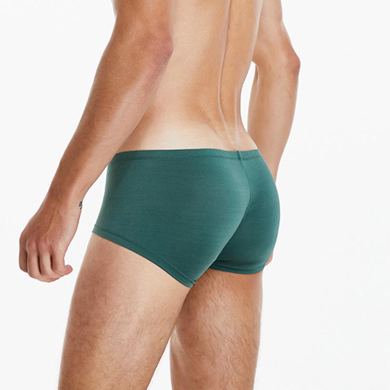 Herren Niedrig sitzende einfarbige Boxer Briefs Komfort Atmungsaktiv Enganliegende Unterhose Lässig Minimalistisch Slim-Fit Boxershorts