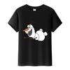 Kawaii Disney Frozen Olaf Cartoon Boy Tees Girls Loose T-shirt Harajuku Y2k Blouses Kids Tops O-Neck Tshirt Gothic Clothes
