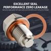 M14 X 1.5 Magnetic Stainless Steel Oil Drain Plug Sump Drain Nut Bolt with Copper Gasket Crush Washer Compatible with Most Ford, GM, Hyundai, KIA and