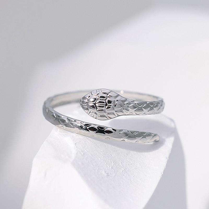 Simple Snake Finger Ring Punk Snake Ring For Women Men Personality Stainless Steel Ring Jewelry Accessories Gifts