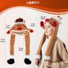 Christmas Elk Airbag Cap Plush Warm Holiday Party Hat Funny Elk Design T with Jumping Ears Polyester Fabric Hats Headdress