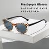 New Fashionable Cat Eye Presbyopia Glasses Women High-definition Anti Blue Light Color Blocked Glasses Diopter To +4.0