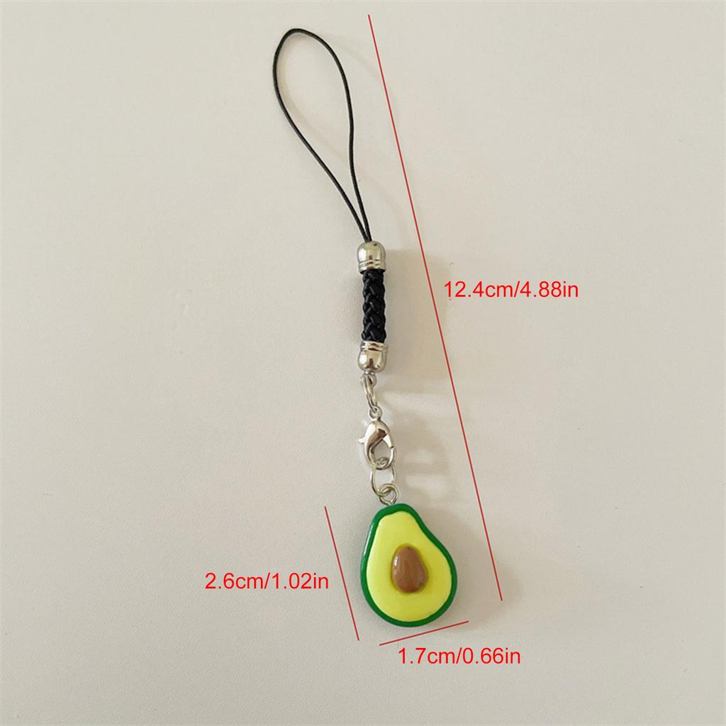 Fashion Phone Charm Avocado Bag Pendant Elegant Fruit Keychain Backpack Keyring Accessory for Personalized Decoration