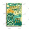 Funny Aloha Tiki Bar Tin Sign, Vintage Beach Bar, Pub Art, Wall Decor, Metal Plate, Retro Hawaii Beauty, Iron Painting Signs