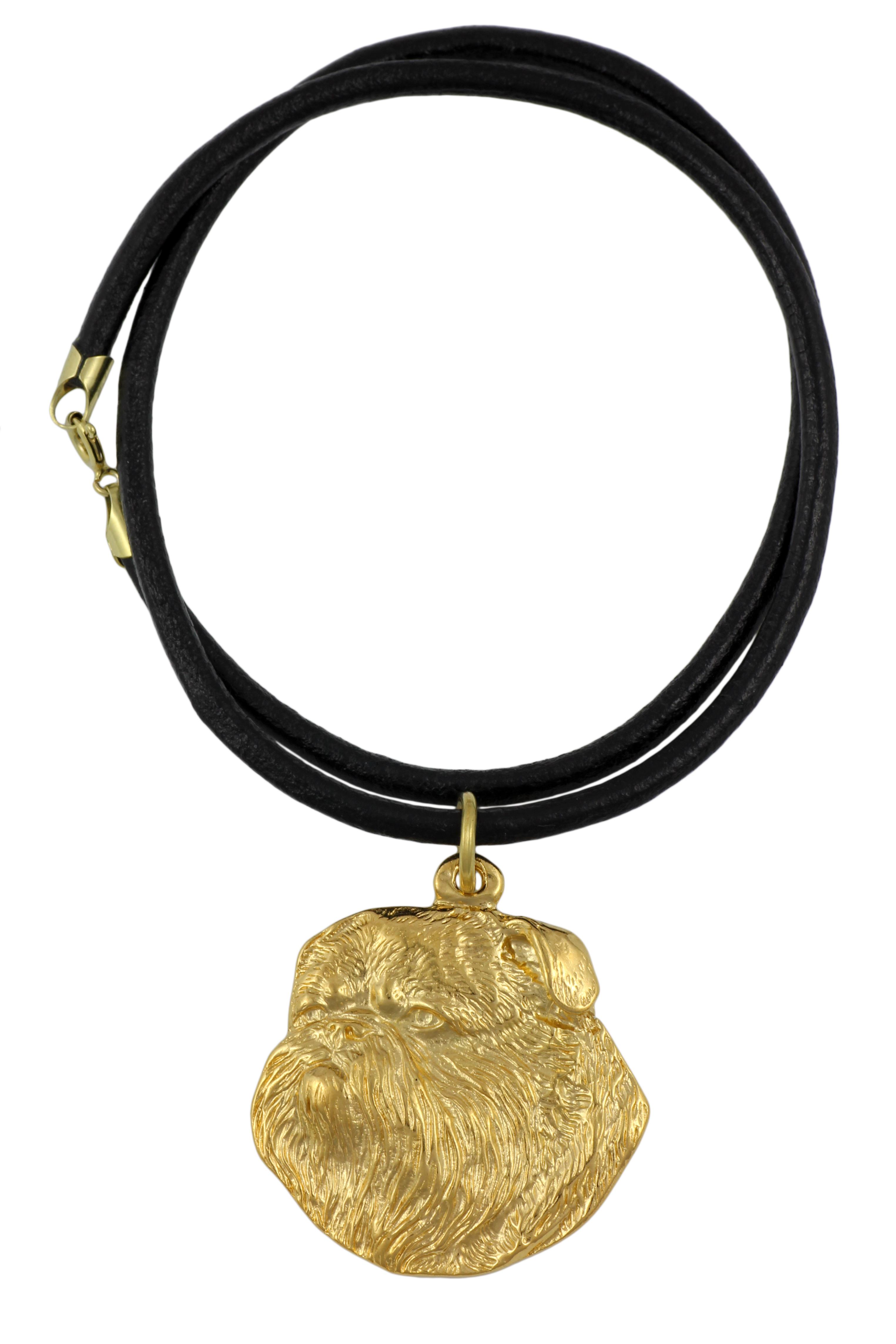 

Griffon Bruxellois, Brussels Griffon I - necklace with a dog in a gift box, gold-plated pendant for a dog lover, striking jewelry by Art-Dog