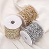 1Meter/Pack 14K/18K Gold Color Plated Brass 6.5MM Round Crystal Chain for DIY Jewelry Bracelet Necklace Handmade Making