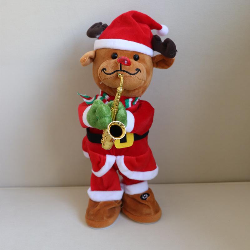 Christmas Tree That Can Sing, Dance and Record, Old Man Elk Doll, Electric Plush Toy, Christmas Gift