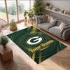 Green Bay Packers Crystal Velvet Rug, Custom Name Text Personalized Non‑Slip Floor Mat for Home Decor Gift
