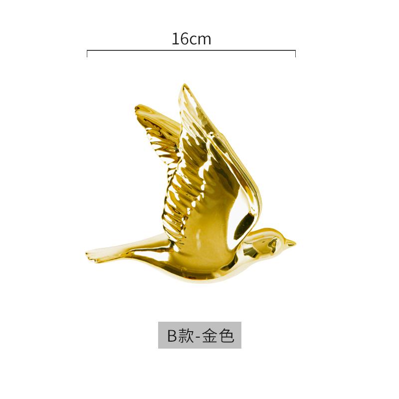 Golden Bird Wall Decoration Background Wall Simulation Bird Suspended Structure Pendant Hanging Decoration Home Decoration