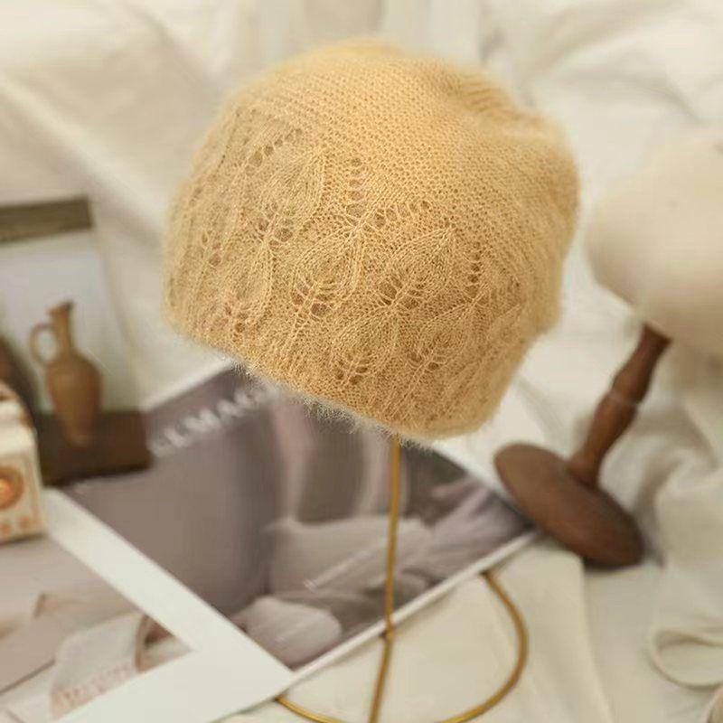 Korean Double-Layer Warm Wool Knit Hat with Velvet, All-Match Winter Fashion for Women