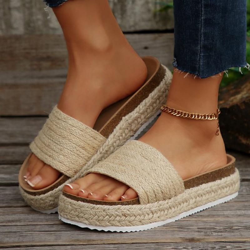 Fashion Shevalues Women's New Weave Slippers 2025 Fashion Thick Bottom Beach Shoes Soft Comfort Summer Slides Lady Casual House Sandals