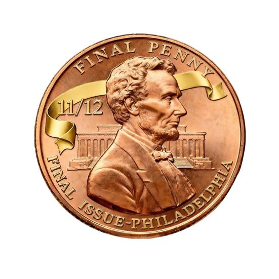Der letzte Penny Tribut-Token Souvenir-Münze Sammlerqualität Letzte Penny Tribut-Münze mit Vintage-Finish Gedenkmünze
