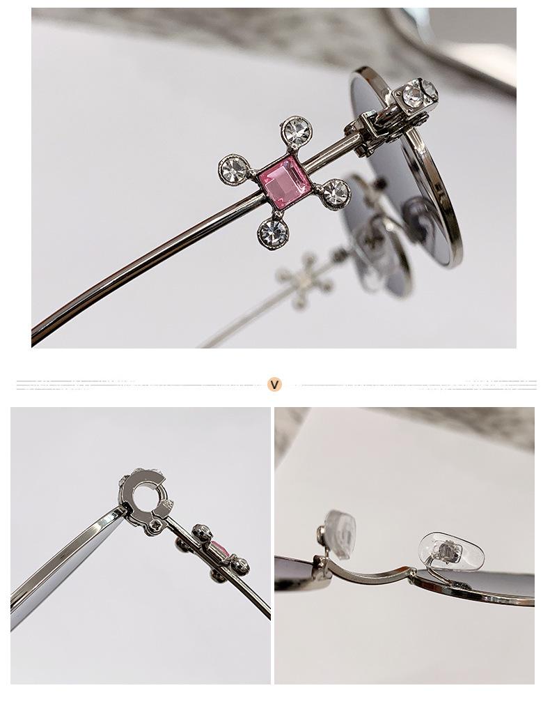 Jennie-Style Diamond Oval Sunglasses: High-End European & American Street Fashion for Women