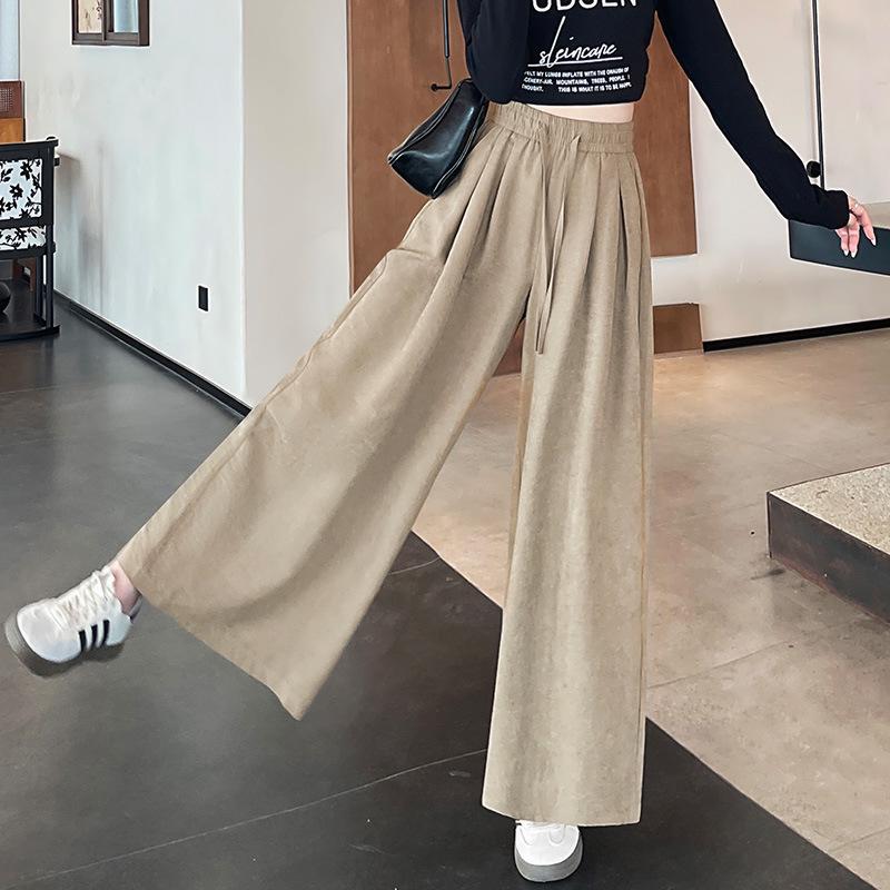 Spring 2025 Plus Size High-Waisted Wide-Leg Acetate Culottes - Slimming, Versatile, and Casual.