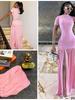 2025 New European and American Style Ins Foreign Trade Women's Clothing Sexy Waist Twist Split Short Sleeve Dress Slim Dress
