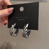 JWER Big Black White Earrings Female Acetate Plate Animal Zebra Pattern Exaggerated Geometric Earrings Jewelry Accessories