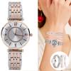 Women Watch Set Fashion Jewelry Gift Set Wrist Watch Bracelet for Party BirthdaySilver Pink White