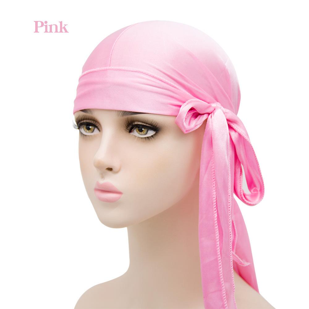 Unisex Adult Long Tail Satin Doo Rag Durag Bandanas Cap Pirate Hat Turban Men Hip Hop Headband Biker Headwrap Women Headwear
