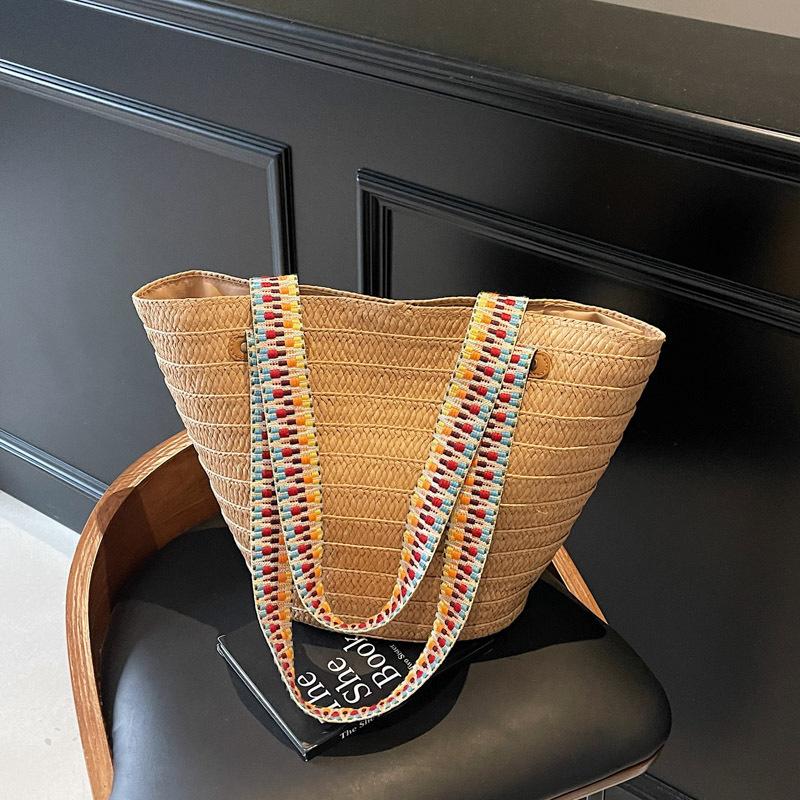 

Соломенная сумка Женская летняя новая плетеная сумка через плечо большой вместимости для морского отдыха, пляжная сумка, легкая летняя пляжная сумка через плечо для отпуска хаки