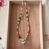 Ethnic Style Colorful Stone Choker Necklace Neck Jewelry Pearl Clavicle Chain  Friends