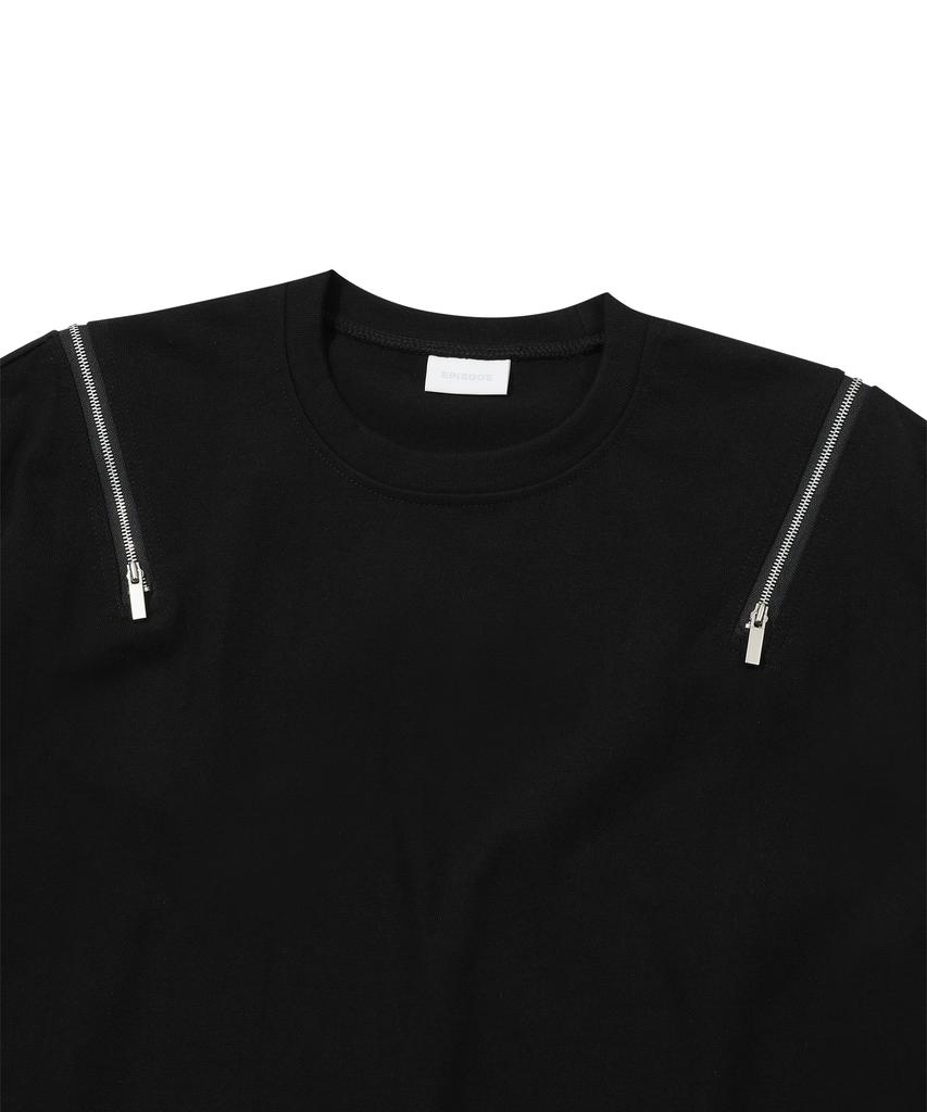 EPISODE UNTITLED Double Zipper T-Shirt_Black