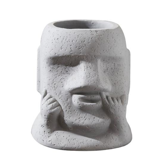 

Human Head Planter Pot Pen Holder Picking Nose Men Flowerpot Succulents Herb Plants Container Home Balcony Garden Decoration серый