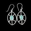 Aqua Chalcedony Gemstone 925 Sterling Silver Jewelry Handcrafted Earrings 2.00" EE-48-14