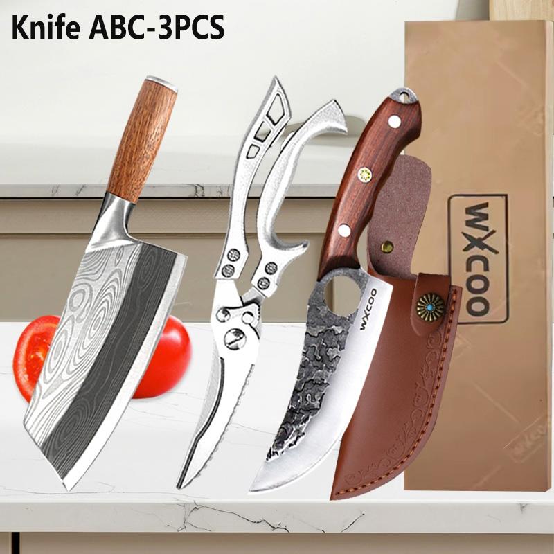 WXCOO Stainless Steel Kitchen Knife Fish Slicing Butcher Knife Household Meat Chopping Boning Knife Cooking Cutter Tools
