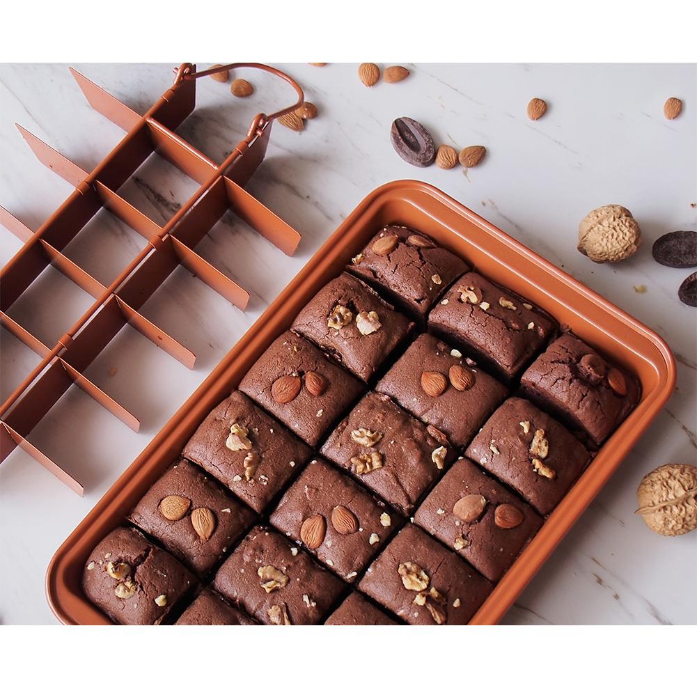 

18 Cavity Cake Pan Non-Stick Square Shape Bread Mold Pan Stainless steel Baking Tools Professional Bakeware As shown #1