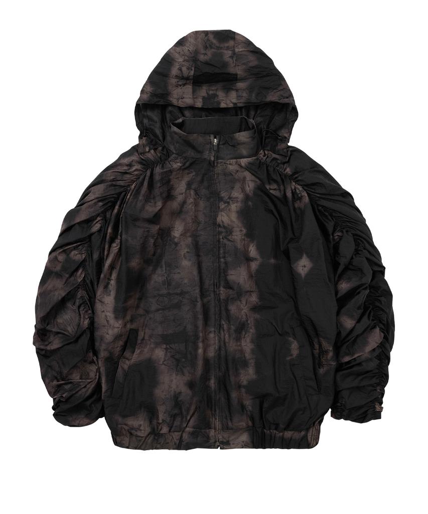 Ajobyajo Tie-Dye Pleats Jacket [Black]
