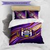 Set Lenzuola 3 Pezzi Stampato FC Anderlecht Traspirante Copripiumino con Federe Biancheria da Letto Decorativa per Camera da Letto Casa