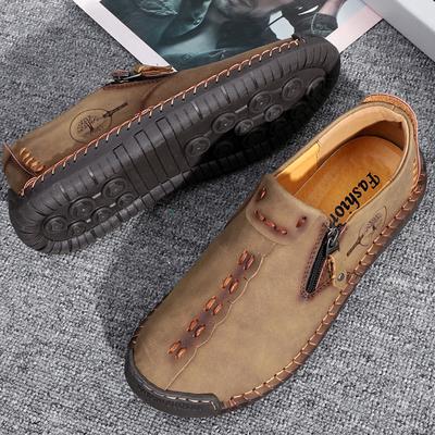 Pánske kožené topánky z mikrovlákna na voľný čas Móda Pánske topánky na šoférovanie Pánske šnurovacie ploché topánky Pohodlné pánske mokasíny