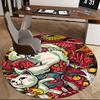 1pc Anime Cat & Demon Round Carpet - Office Chair Mat, Non-Slip Rug for Home Decor