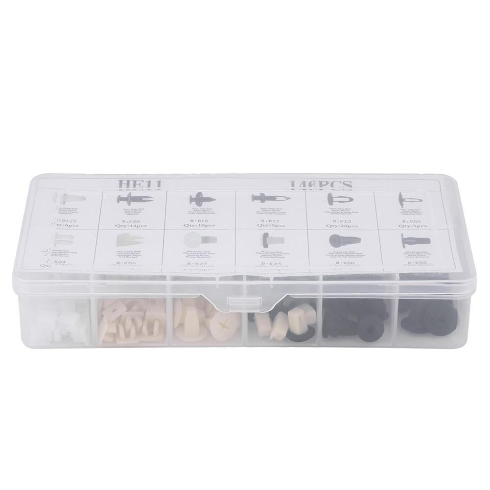 146 szt. 12 rozmiarów Spinki do drzwi samochodowych, zderzaków, nitów, klipsów do listew, zatrzaski do paneli dla Toyota