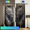 2pcs 3D Domineering Black Dragonn Printed Curtain for Home Decor - Rod Pocket Window Treatment for Bedroom   Office   Kitchen