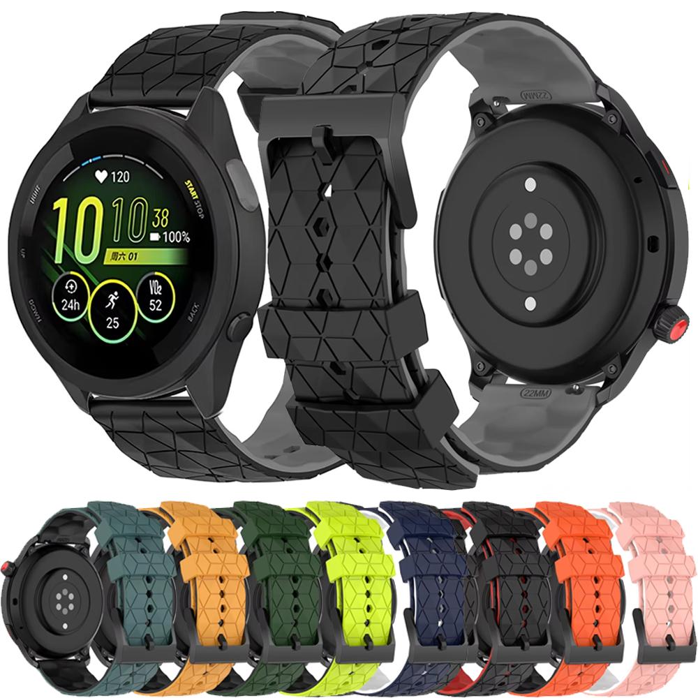 Football Pattern 22mm 20mm Silicone Strap for Garmin Forerunner 55 165 265 965 255 955/Venu 3 2 Band for Garmin Vivomove Trend