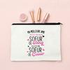 I Am an Almost Perfect Sister French Print Makeup Bag Zipper Cosmetic Case Travel Neceser Toiletry Storage Bags Gift for Sisters